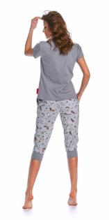 Pyjama 2 tlg. Nachtwäsche 3/ 4 Hose T-Shirt aus 100% Baumwolle