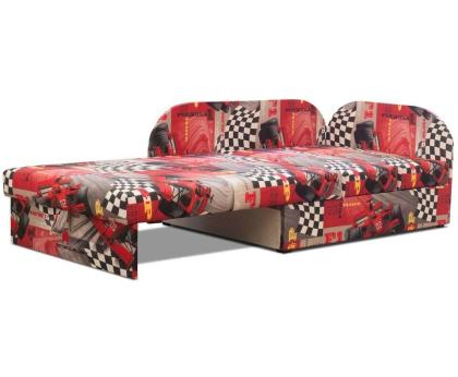 Ecksofa Kindersofa Schlaffunktion Kissen Bettkasten Jugendcouch Rote Autos bis 1