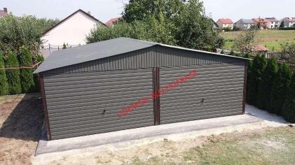 Blechgarage 6x6 Garage KFZ Lager Stahlhalle RAL7016 | mit Aufbau verzinkt Stahl