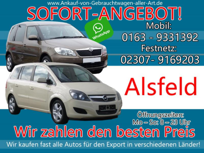 Kaufe jedes Auto Alsfeld | Ankauf von Autos Alsfeld - Fairen Preis verkaufen