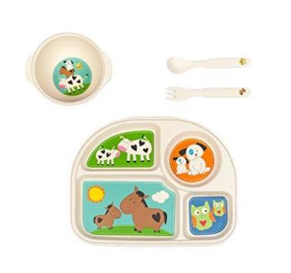 Kinderbambusgeschirr mit verschiedenen Motiven