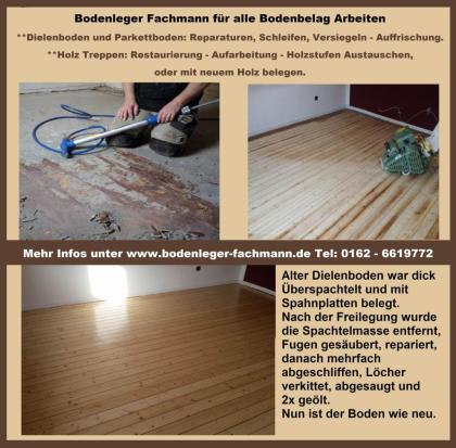 Dielenboden abschleifen Aufarbeiten, Sanieren, Reparieren, Versiegeln