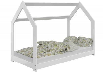 KINDERBETT HAUSBETT 160x80 WEISS D2 mit Lattenrost