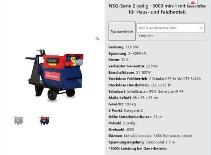 Notstromaggregat NSG 22 U 540 Schneeberger NEU Originalverpackt