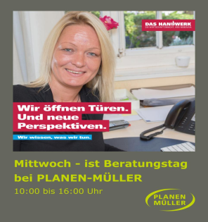 Jeden Mittwoch - Beratungstag bei PLANEN-MÜLLER GmbH!