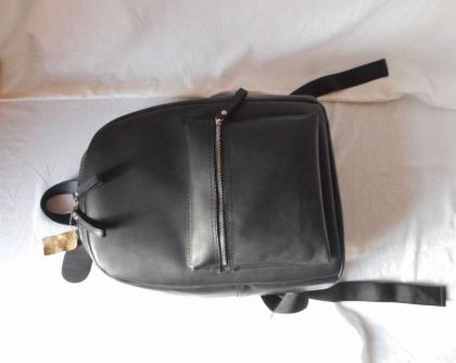 Echtleder Rucksack Backpack Notebook Neu Schwarz