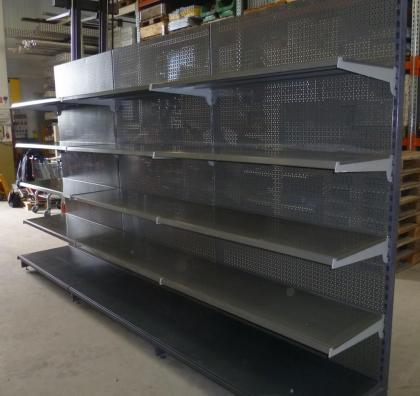5 m Tegometall Wandregal, anthrazit, gebraucht, für Lager, Keller, Garage etc.