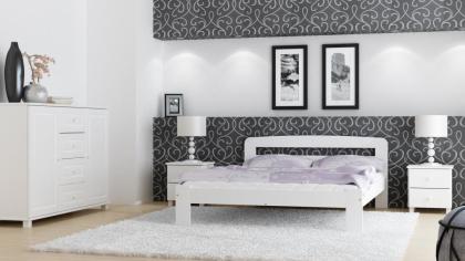 Ehebett mit Lattenrost Jugendbett Gästebett Weiß KBD01
