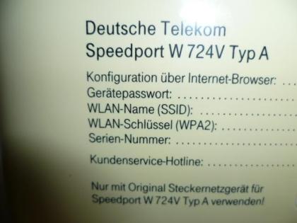 Speedport W 724V Typ : . A . Nr. 35