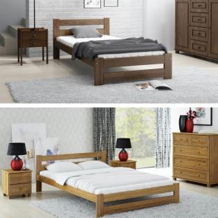 Kieferbett Bett Doppelbett Jugendbett mit Lattenrost Nuss Eiche