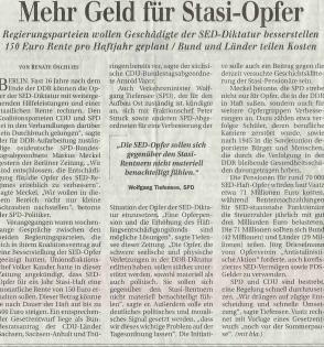Entschädigung SED/Stasiopfer