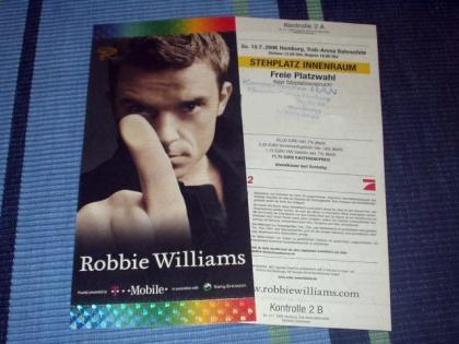 2x Innenraum-Tickets für Robbie Williams am 15.07. in Hamburg