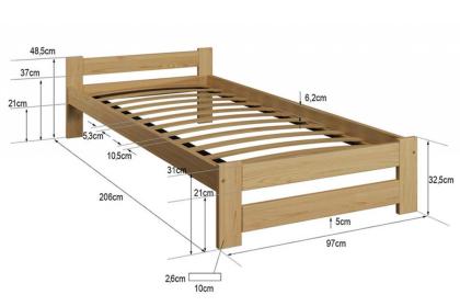 Holzbett Lattenrost Kieferholz Einzelbett Doppelbett unlackiert roh unlackiert
