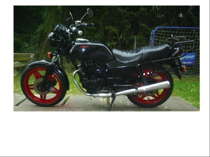 VERKAUFE MEINE HONDA CB 400 T SCHWARZ / ROTE FELGEN