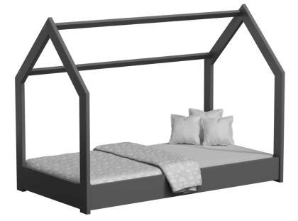 Bett 80x160 Kinderbett Kinderhaus Holzbett Hausbett Baby Grau