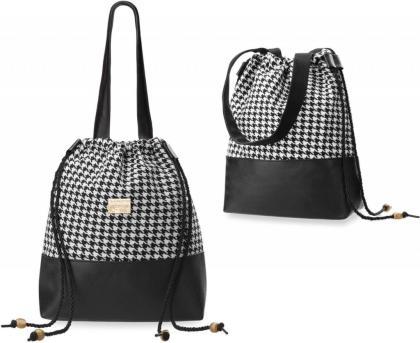 Praktische Damentasche Beutel - Tasche Einkaufstasche mit Hahnentritt - Muster R