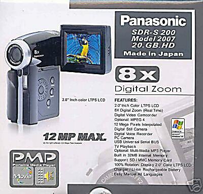 Verkaufe 2 x Camcorder Panasonic SDR - S 200 in SILBER !!