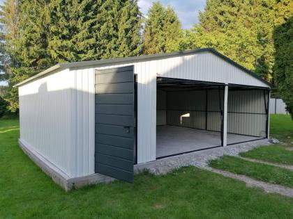 Blechgarage Garage Einzelgarage Metallgarage, 8x5 m Blech verzinkt Stahl