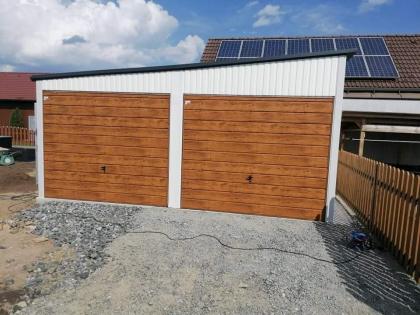 Blechgarage Garage Geräteschupppen 6x5 m verzinkt KFZ Lagerhalle Doppelgarage