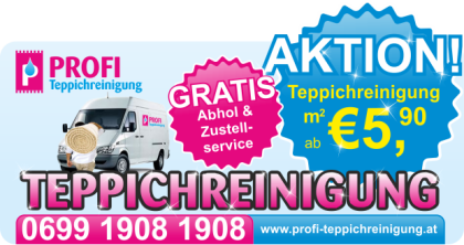 Gratis Abholung ab 6m²  PROFI TEPPICHREINIGUNG ab 5,90