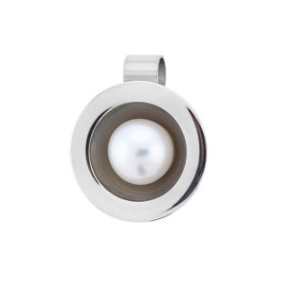 Ernstes Design Edelstahl-Anhänger Schalenform mit SW-Perle