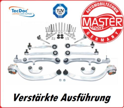 QUERLENKER SATZ LENKER SPURSTANGE AUDI A6 4F 4F2 VORNE SPORT VERSTÄRKT 36796-SET