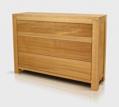 VERA KOMMODE EICHENHOLZ TRANSPARENT LACK MASSIVHOLZ BLUM-BESCHLÄGEN 110x78x40cm