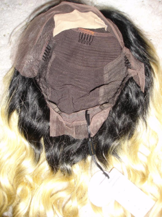 10A Virgin ECHTHAAR Perücke Lace Front Wig 70cm Blond #613 Schwarzes Rooting NEU