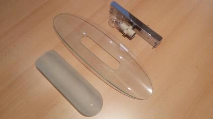 Futuristische Design Deckenlampe in Glas, 2-flammig