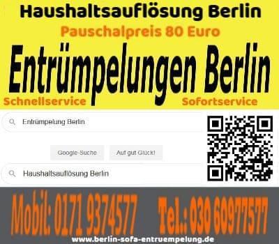 Möbel entsorgen Preis 80 Euro Berlin