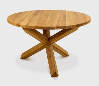 COLIN EICHENTISCH COUCHTISCH RUNDE TISCHPLATTE LACKIERT MASSIVHOLZ 120x120x75cm 