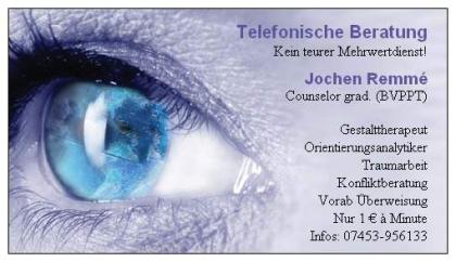 Psychologische Telefon-Beratung * Nur 1 € à Minute!