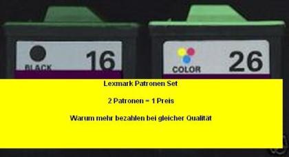 Lexmark Druckerpatronen Nr 26 und 16