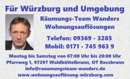 Wohnungsauflösung Haushaltsauflösung Entrümpelung Würzburg und Umgebung