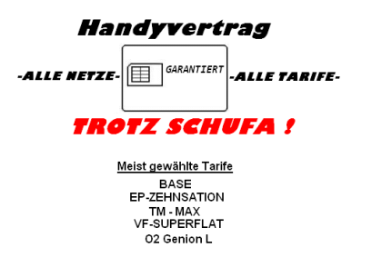 Handyflatrat trotz Neg.Schufa!