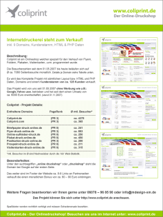 Onlinedruckshop Coliprint.de steht zum Verkauf