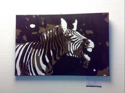 Handgemachtes Pochoir Zebra 60cm x 40cm