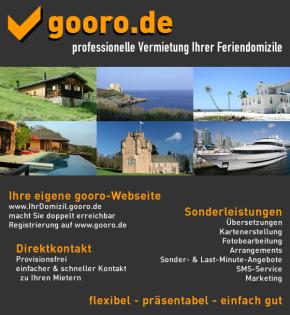 Gooro.de - kostenloses Inserieren Ihres Feriendomizils im klasse Design
