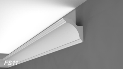 1M FS11 Polystyrol Stuckleiste Lichtprofile 8cm Höhe 8cm Breite Hartschaum Innen