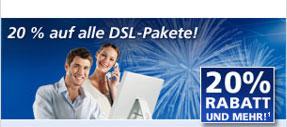  Internet Flat DSL für alle !  20  Rabatt auf alle DSL Pakete !! ab 14,99 €