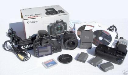 Canon EOS 400D   EF 18-55mm/EF 28-80mm   4GB CF   3 Akkus   Tasche   Bateriegrif