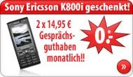 KOMPLETT-KOSTENLOS Sony Ericsson K800i geschenkt