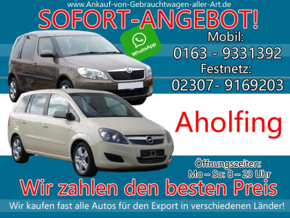 Kaufe jedes Auto Aholfing | Ankauf von Autos Aholfing - Fairen Preis verkaufen