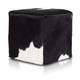 Hocker Sitzhocker Würfel Cube Premium Echterfell Leder