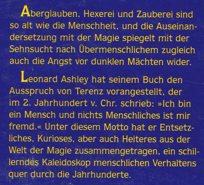 Leonard R.N. Ashley - Geschichte der Magie