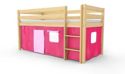 Kinderbett Jugendbett Kiefer Hochbett Etagenbett mit Vorhang Kinderbett Bett Gar