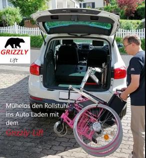 Seniorenmobil-Transport, Ladehilfe, Kran. Kofferraumlift, Hubarm, Elektromobil, 