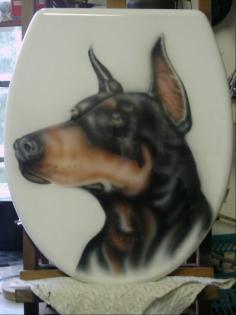 Dobermann WC-Deckel