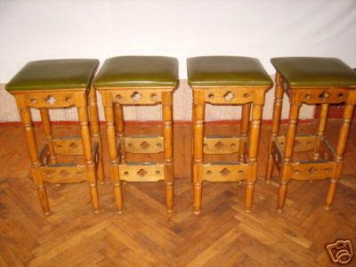   4   Barhocker Holz-Massiv  Handarbeit
