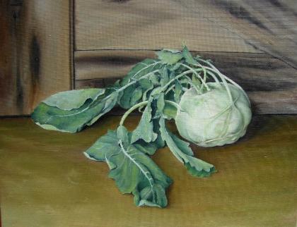 Stilleben mit kohlrabi